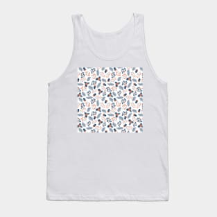 Mistletoe Branches Blue Red Tank Top